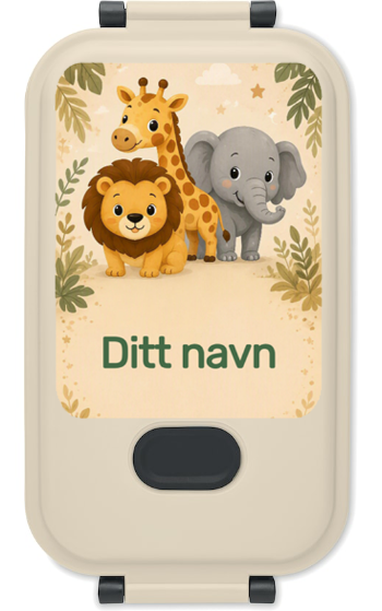 Personlig Zen matboks med navn og dyrevenndesign