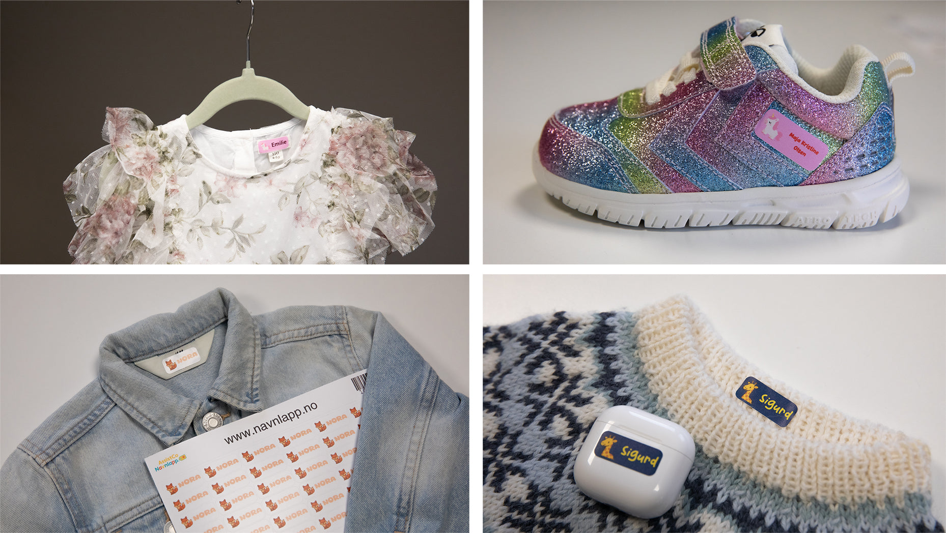 Navnelapper - selvklebende (120 per sett)