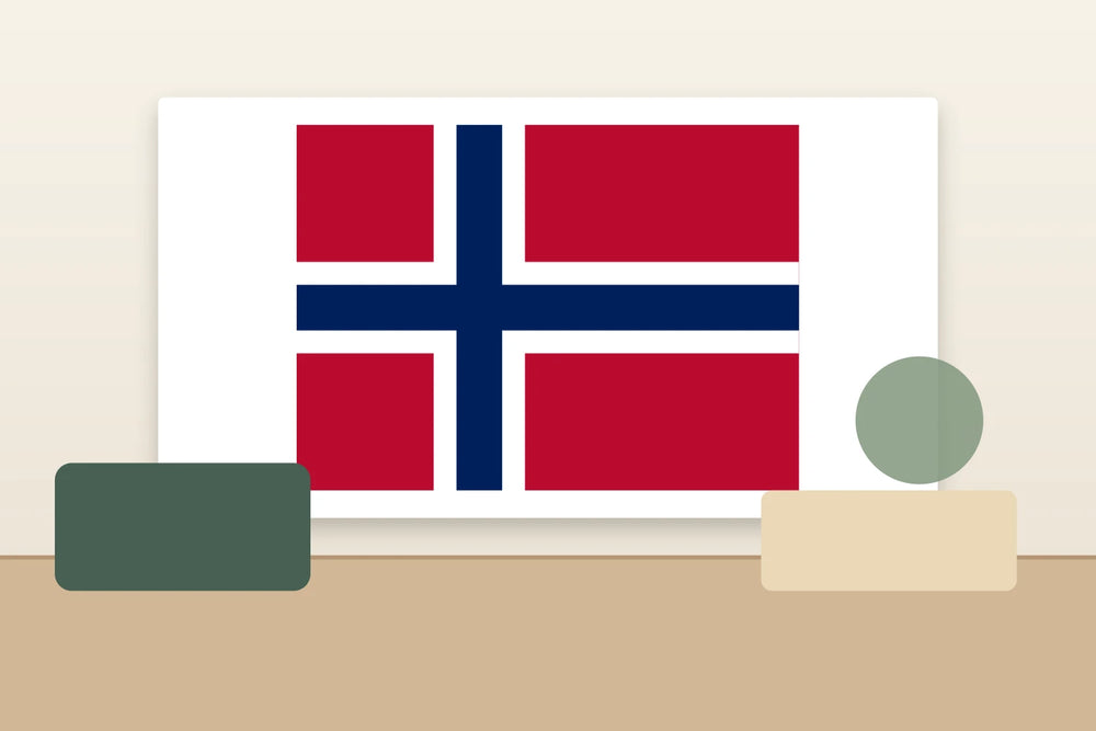 Norsk flagg som selvklebende veggdekor